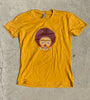 AFRO FRIDA CREW NECK SHORT SLEEVE TSHIRT IN ANTIQUE GOLD
