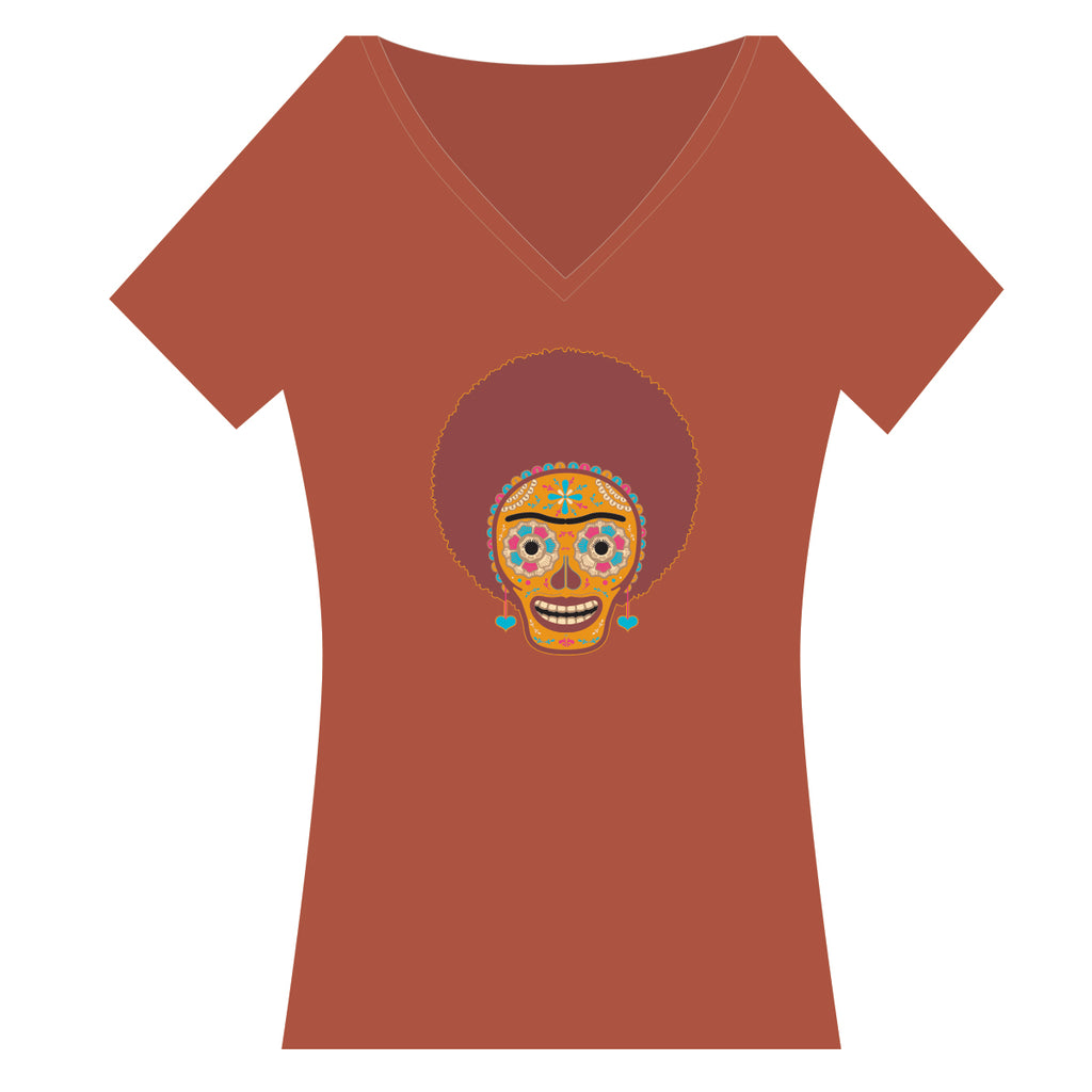 FRIDA BADU VNECK CAP SLEEVE IN BAKED CLAY