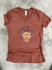 FRIDA BADU VNECK CAP SLEEVE IN BAKED CLAY