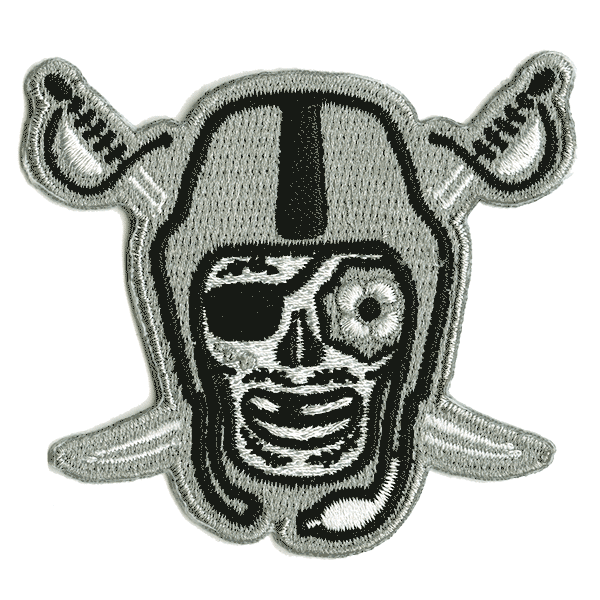 Black and Silver Embroidered Patch