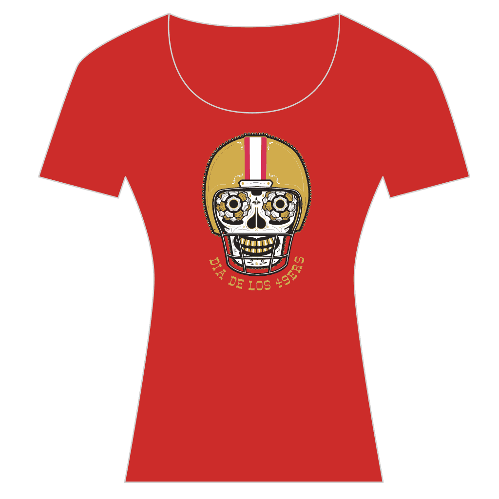 9ers Red and Gold Women s Scoop Tee Red